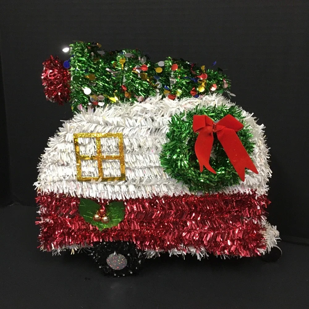 Christmas Tinsel Retro RV Camper Camping Holiday Decor